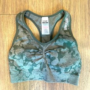 Gymshark green Camo sports Bra Size Medium